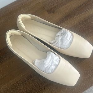 Aeyde Cream square toe flats size 37